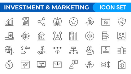 SEO and promotion line icons collection. Big UI icon set. Thin outline pack. set of marketing icons, SEO, website, social media, sales online advertising. Solid vector symbol illustration.