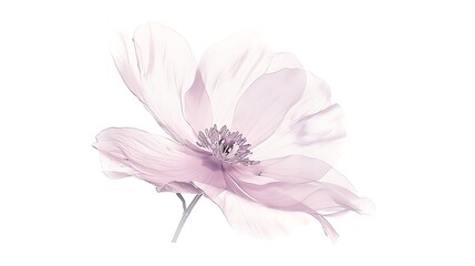 Delicate Pink Flower on a White Background