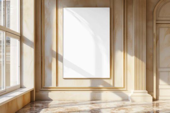 PNG art museum frame mockup, transparent design