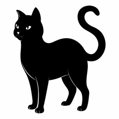 Black Cat Vector Silhouette