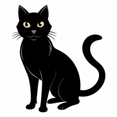 Black Cat Vector Silhouette