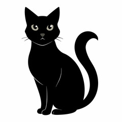 Black Cat Vector Silhouette