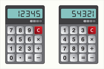 Calculator for mathematics. Scientific Calculator, Calculators for finance, business, science, math and education. School education supplies for calculation, financial and counting addition elements.