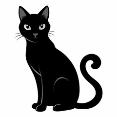 Black Cat Vector Silhouette