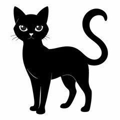 Black Cat Vector Silhouette