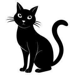 Black Cat Vector Silhouette