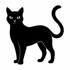 Black Cat Vector Silhouette