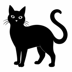Black Cat Vector Silhouette