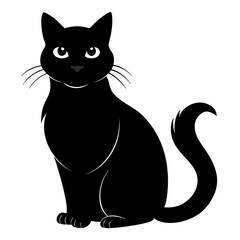Black Cat Vector Silhouette
