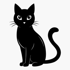 Black Cat Vector Silhouette