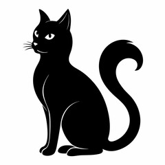Black Cat Vector Silhouette
