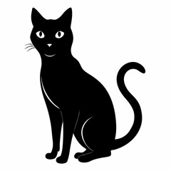 Black Cat Vector Silhouette
