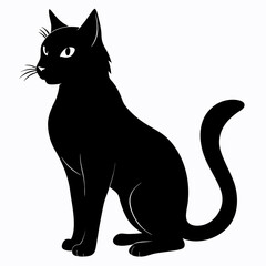 Black Cat Vector Silhouette