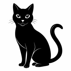 Black Cat Vector Silhouette