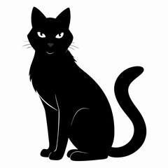 Black Cat Vector Silhouette