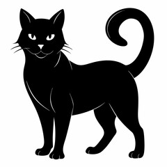 Black Cat Vector Silhouette