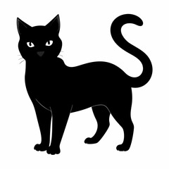 Black Cat Vector Silhouette