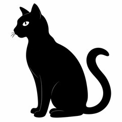Black Cat Vector Silhouette
