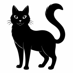 Black Cat Vector Silhouette