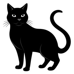 Black Cat Vector Silhouette