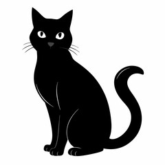 Black Cat Vector Silhouette