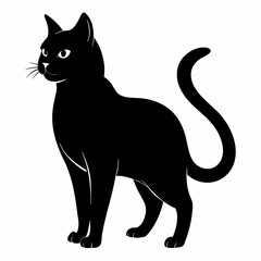 Black Cat Vector Silhouette