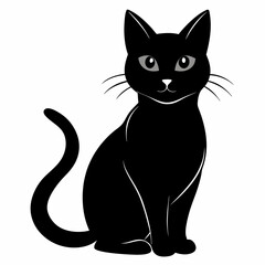 Black Cat Vector Silhouette