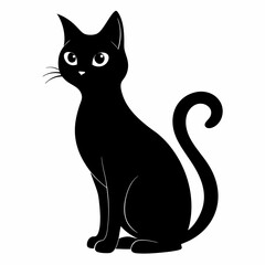 Black Cat Vector Silhouette