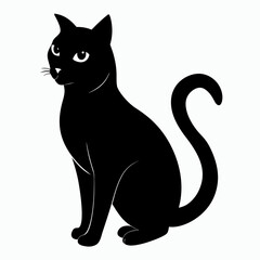 Black Cat Vector Silhouette
