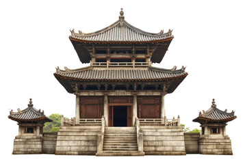 Fototapeta premium PNG Asian ancien temple architecture building pagoda.