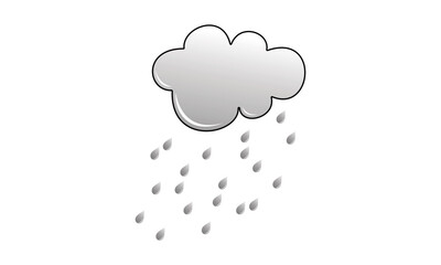 Cloudy clouds with rain water illustration design vector