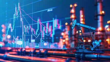 Global news scenes blended with oil price graphs, highlighting market instability
