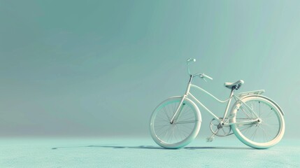Fototapeta premium White bicycle 3d render, copy space