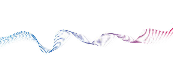 Flowing Dot Wave halftone gradient pattern on transparent background	
