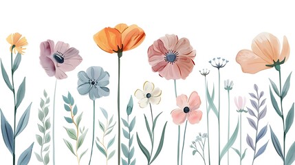 Naklejka premium Floral Watercolor Illustration