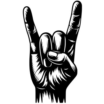 recommend clip art: Rock n roll hand symbol silhouette