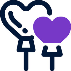 love balloon icon. vector  dual tone icon for your website, mobile, presentation, and logo design.