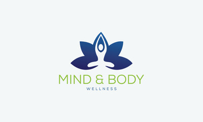 Wellness and Yoga logo design vector illustration logo design template 