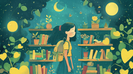 Enchanted Evening in a Magical Library