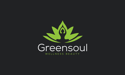 Wellness and Yoga logo design vector illustration logo design template 