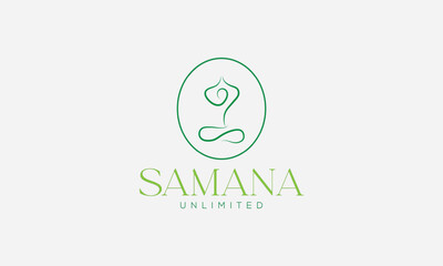 Wellness and Yoga logo design vector illustration logo design template 