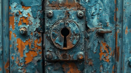 A detailed shot of a lock on a door, symbolizing security and protection, with emphasis on the sturdy design and reliable functionality of the locking mechanism.