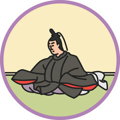 カラー円形シンプル百人一首　菅家