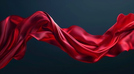Flowing Red Silk Fabric