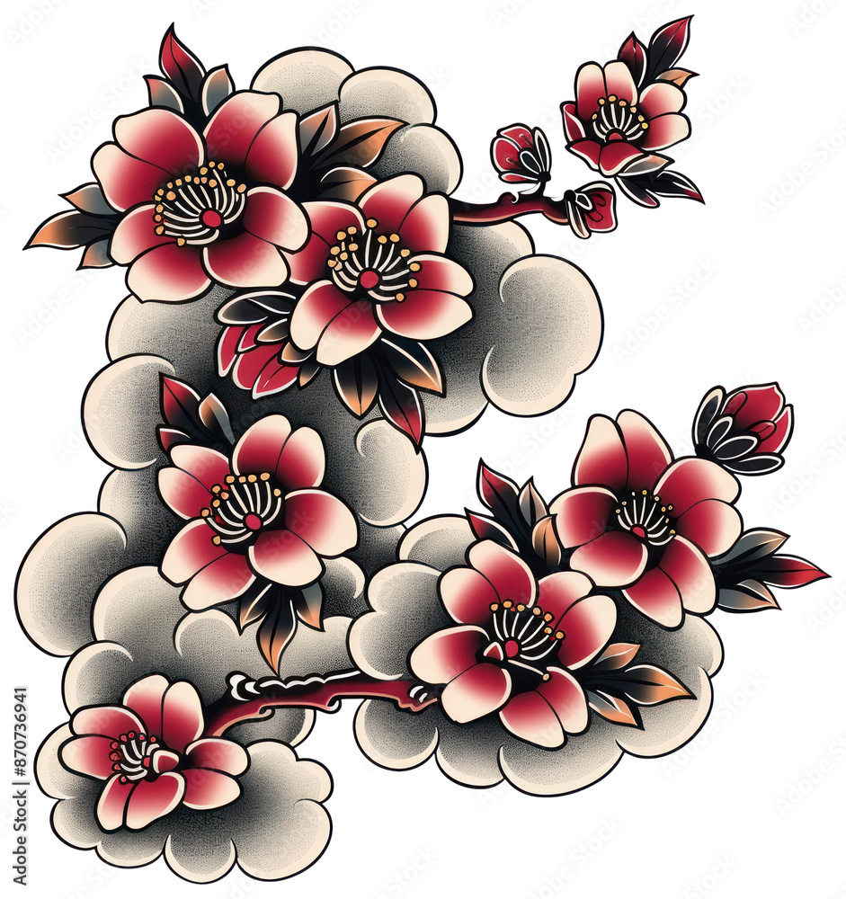 Canvas Prints png tattoo illustration of a sakura graphics dynamite weaponry.