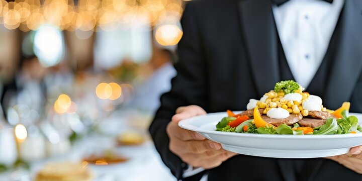 Chef in a fine dining restaurant, meticulously plating a multicourse meal, highlighting luxury and sophistication