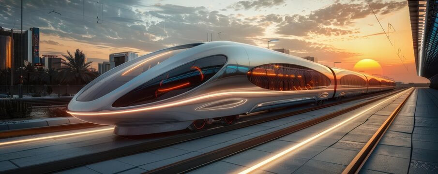 Futuristic hyperloop transit, advanced transportation technology, sleek design, highspeed travel, modern infrastructure