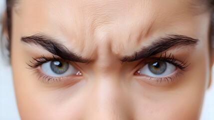 Obraz premium furrowed brow isolated on white background genrated by AI.