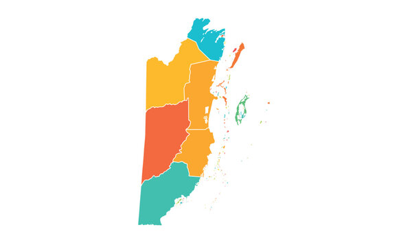 recommend clip art: Map of Belize isolated modern colorful style. for website layouts, background, education, precise, customizable, Travel worldwide, map silhouette backdrop, earth geography, political, reports. 