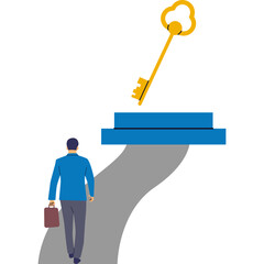 Businessman Key Success Illustration